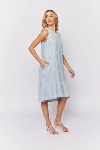 Sassy Dress In Pale Blue Denim