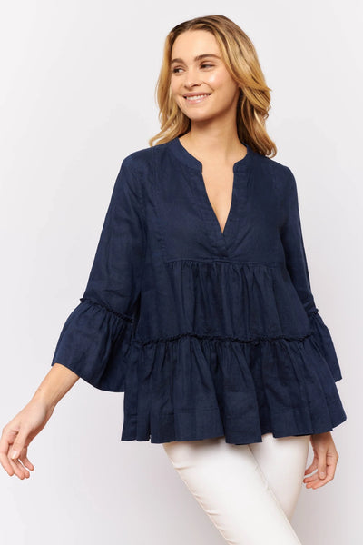 Temptress Top In Coastal Linen