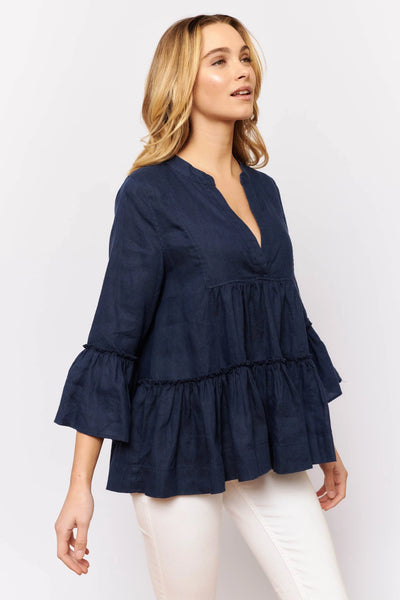 Temptress Top In Coastal Linen