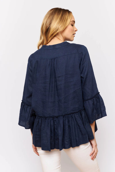 Temptress Top In Coastal Linen