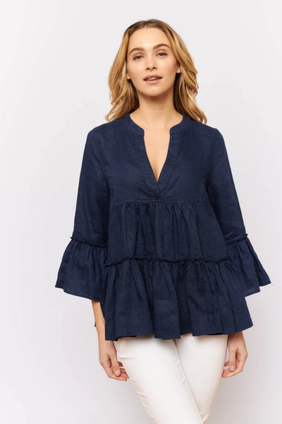 Temptress Top In Coastal Linen