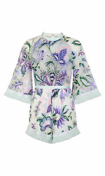 Georgie Boy Playsuit- White Thistle
