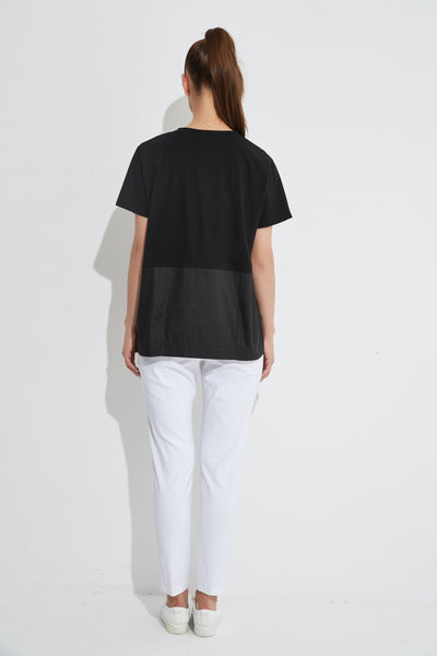 Spliced Pocket Tee- Black