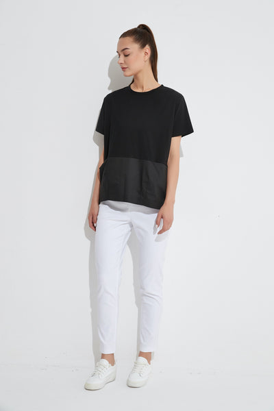 Spliced Pocket Tee- Black