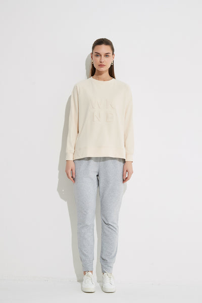 Embossed Sweat- Vanilla