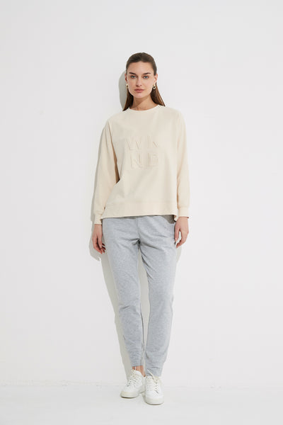 Embossed Sweat- Vanilla