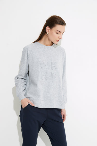 Embossed Sweat- Grey Marle