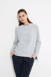 Embossed Sweat- Grey Marle