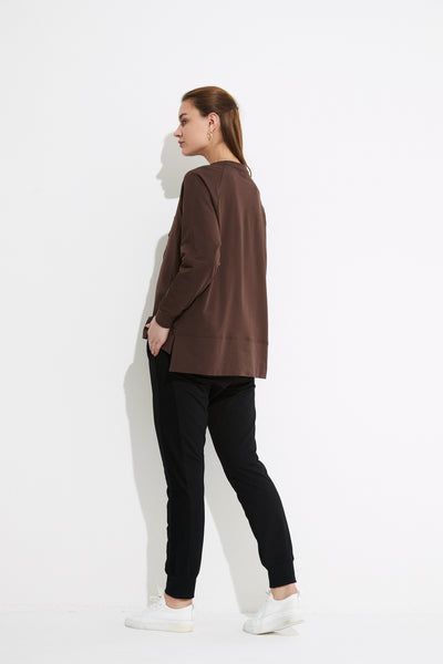 Embossed Sweat- Chocolate