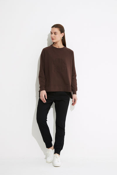 Embossed Sweat- Chocolate