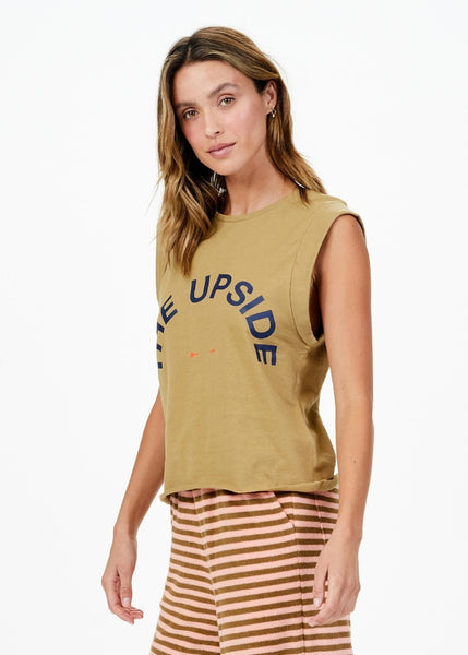 Cropped Muscle Tank- Lizard