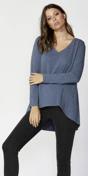 Melanie Swing Top- Denim Marle