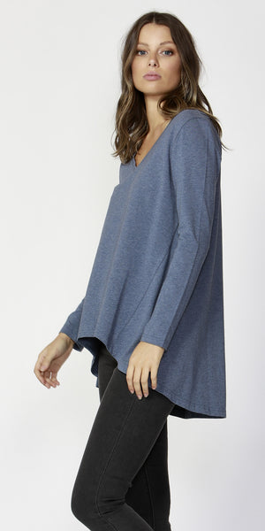 Melanie Swing Top- Denim Marle