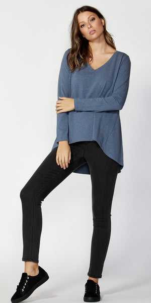 Melanie Swing Top- Denim Marle