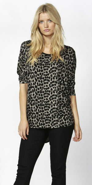 Milan 3/4 Sleeve Top- Leopard