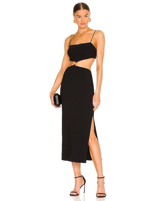 Alba Cut Out Midi Dress- Black