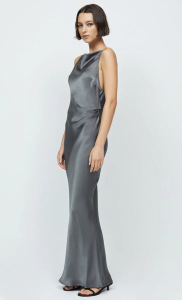 Celestial Cowl Neck Maxi Dress- Gunmetal