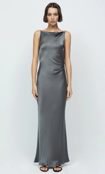 Celestial Cowl Neck Maxi Dress- Gunmetal