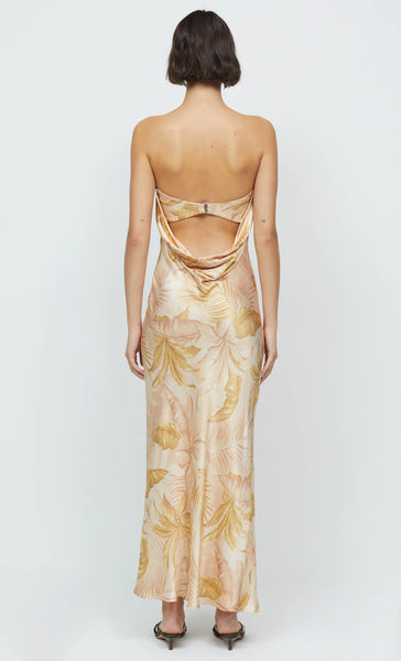 Dusty Palms Strapless Maxi