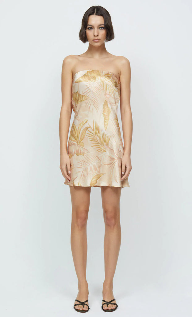 Dusty Palms Strapless Mini