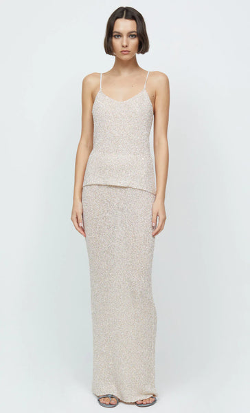 Sadie Sequin Knit Maxi Skirt- Golden