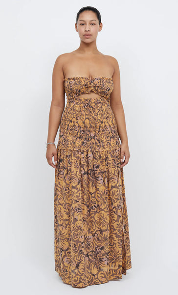 Samara Strapless Shirred Maxi Dress
