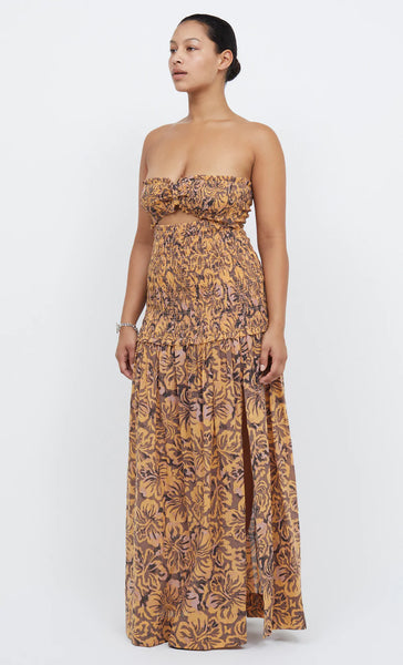 Samara Strapless Shirred Maxi Dress