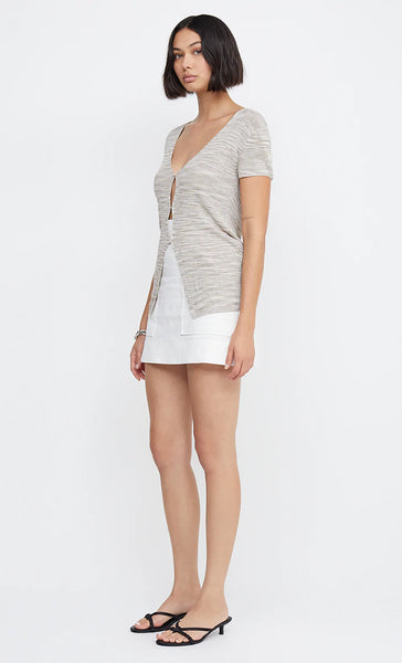 Tilda Short Sleeve Knit Top- Taupe