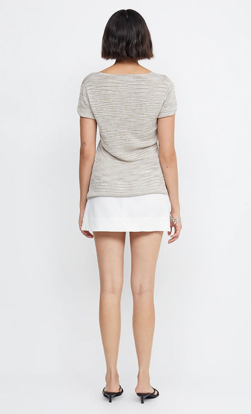 Tilda Short Sleeve Knit Top- Taupe