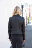 Leather Biker Jacket- Black