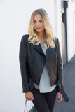 Leather Biker Jacket- Black