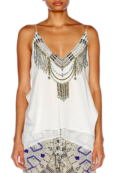 Multi Layer V Neck Top - White
