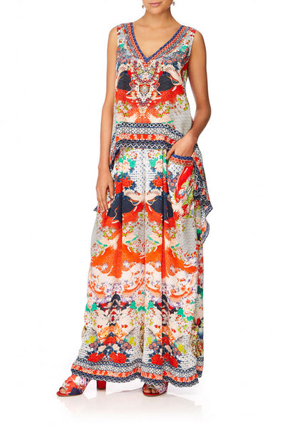 V-Neck Cross Back Top- Geisha Girl