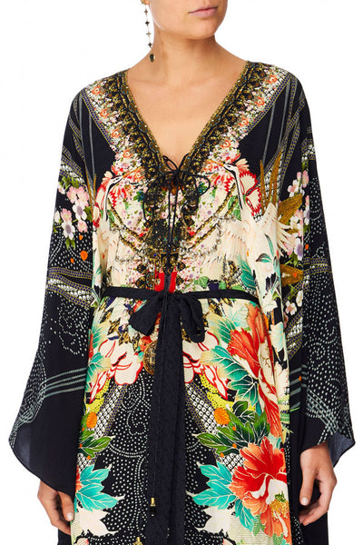 Split Hem Lace Up Kaftan- Queen Of Kings