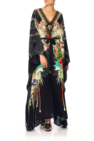 Split Hem Lace Up Kaftan- Queen Of Kings