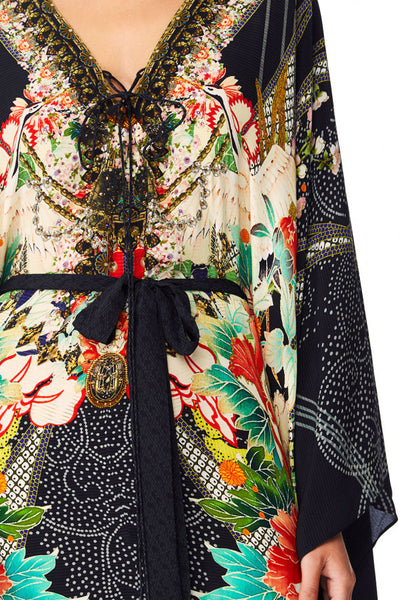 Split Hem Lace Up Kaftan- Queen Of Kings