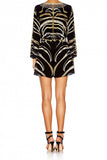 Long Sleeve Cross Front Playsuit- Zebra Crossing