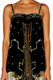 Tie Detail Overlay Playsuit- Mali Mud Story