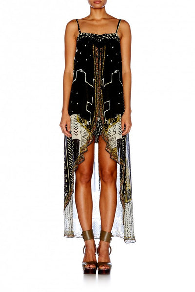 Tie Detail Overlay Playsuit- Mali Mud Story