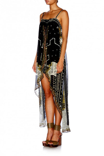 Tie Detail Overlay Playsuit- Mali Mud Story