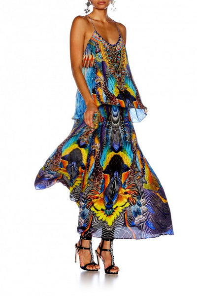 Tback Shoestring Strap Top- Dusk Till Dawn