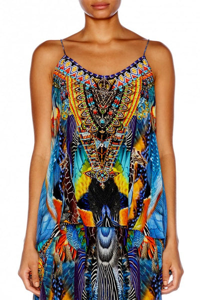 Tback Shoestring Strap Top- Dusk Till Dawn