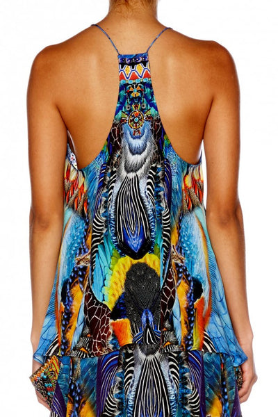 Tback Shoestring Strap Top- Dusk Till Dawn