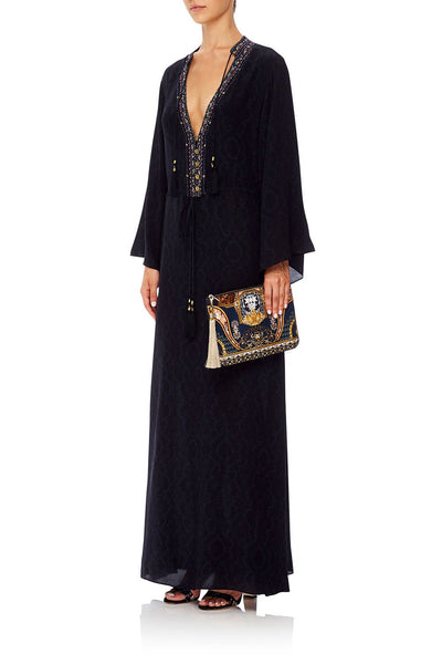 Small Canvas Clutch- Midnight Meeting