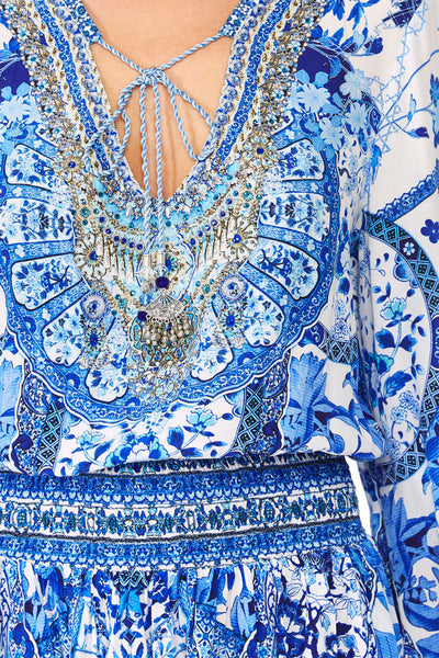 Shirred Relaxed Short Dress- Eternity's Empire