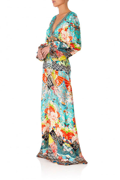 Printed Lantern Sleeve Dress- Galaxy Girl