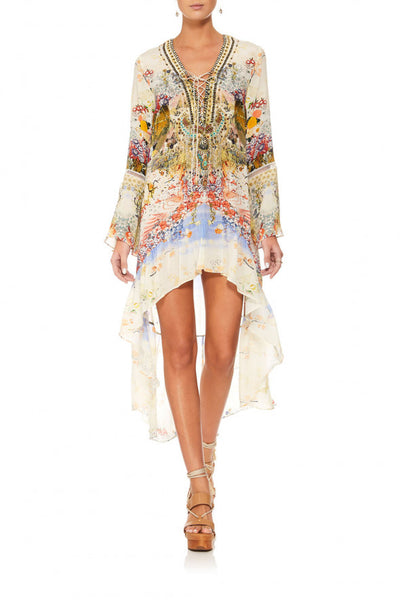 Short Dress W/ High Low Hem- Lady Labryinth