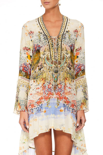 Short Dress W/ High Low Hem- Lady Labryinth