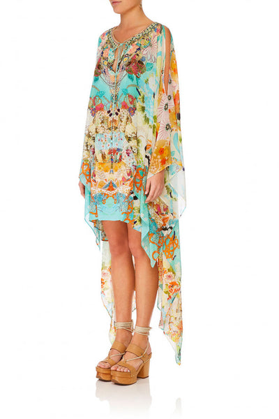 Long Sheer Overlay Dress- Retro Rainbow