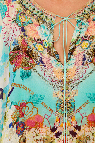 Long Sheer Overlay Dress- Retro Rainbow